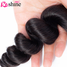 Brazilian Hair Weave Bundles Natural Color Loose Wave Bundles 4 Pcs Virgin Human Hair - reshine