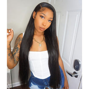 [40inches] Long Wigs Human Hair Straight Hair Wigs 32-40 inches Lace Front Wigs For Women - reshine
