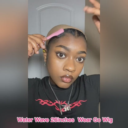 Ris.monae Recommend Water Wave Wig 26inches 180% Wear Go Wigs 4x6 Lace Closure Wig