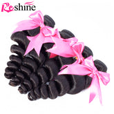 Brazilian Hair Weave Bundles Natural Color Loose Wave Bundles 4 Pcs Virgin Human Hair - reshine