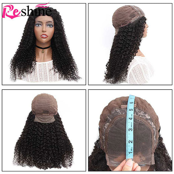 10-30 inch long human hair wigs kinky curly hair closure wig