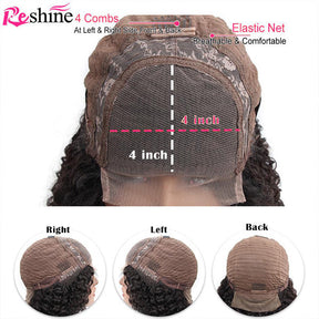 natral hairline 4x4 closure wigs for sale deep wave hair