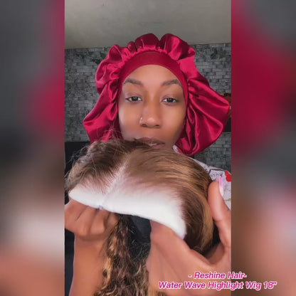 Crownmecutie Same Style Ombre Highlight Glueless Wear Go Wigs 4x6 HD Lace Water Wave Wig
