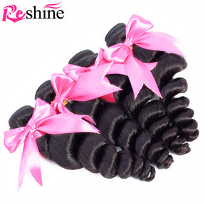 Malaysian Loose Wave Human Hair Bundles 10-26 Inch Free Shipping - reshine