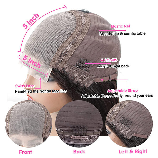 [5x5 HD Lace Wig]  Reshine Hair Premium Body Wave Lace Closure Wig 100% Virgin Human Hair Wigs - reshine