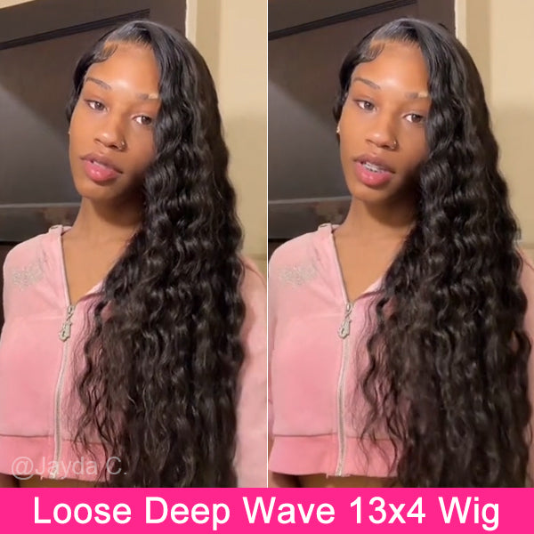 Jayda C. Recommend HD Lace Front Wigs Loose Deep Wave Human Hair 30inches Pre-Plucked Hairline - reshine