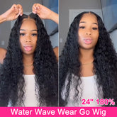 Iammackli Recommend Glueless Human Hair Wigs Water Wave HD Lace Closure Wig - reshine