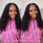 Bratsh.t Same Style Kinky Curly Glueless Human Hair Wigs HD Lace Closure Wear And Go Wigs - reshine