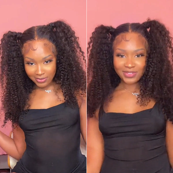 Jalykasmith Recommend Kinky Curly HD Lace Front Human Hair Wigs 22Inches Curly Hair Wigs - reshine