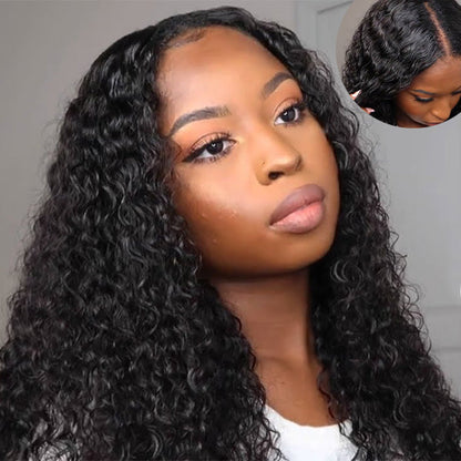 Reshine Hair V Part Wig Human Hair Cheap Wigs For Black Women Kinky Curly I Part Wig Curly Hair Half Wig - reshine