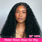 Wynne Jean Recommend Water Wave Glueless Human Hair Wigs 180% Density Wear Go Wigs For Women - reshine
