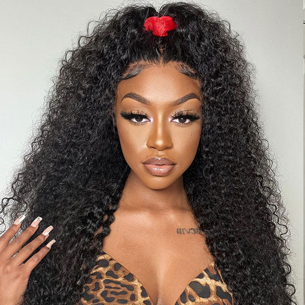 [Wear And Go Wig] Kinky Curly Hair Wigs 13x4 HD Lace Wigs Lace Pre-Cut Glueless Human Hair Wigs - reshine