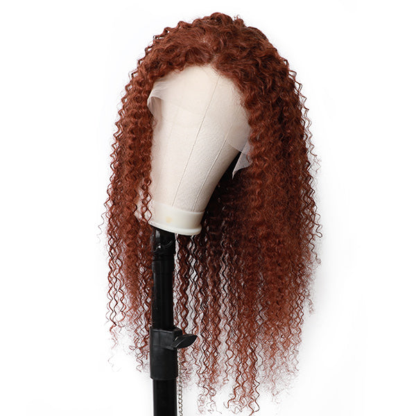 [New Color] Kinky Curly Hair Wigs Bronze Brown Blonde Colored Hair Lace Front Wigs For Women - reshine