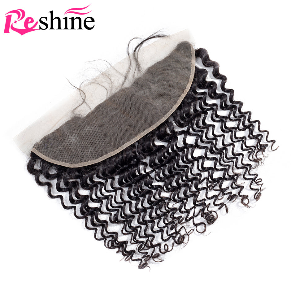 Curly Weave Hair Bundles Water Wave Brazilian Human Hair Bundles With 13x4 Frontal - reshine