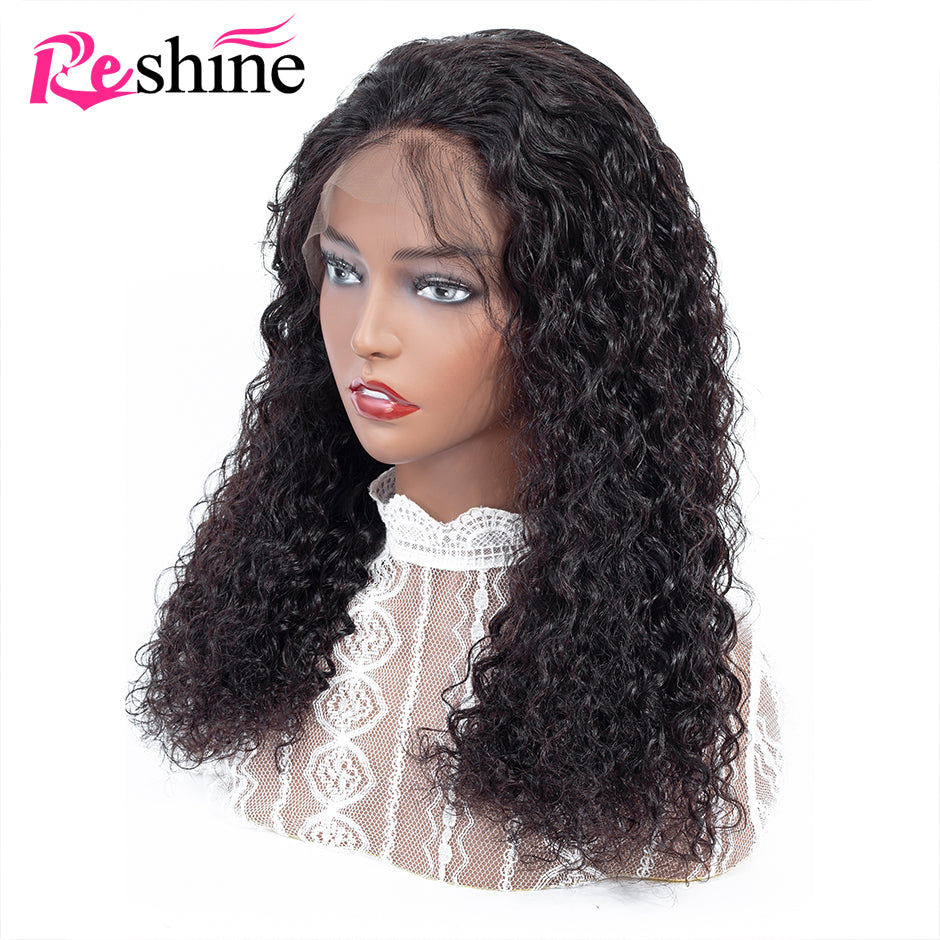 Water Wave Wig 360 Lace Frontal Wig Pre Plucked With Baby Hair Curly Human Hair Wigs - reshine