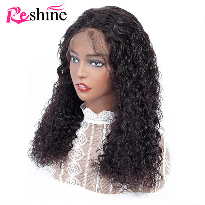 Water Wave Wig 360 Lace Frontal Wig Pre Plucked With Baby Hair Curly Human Hair Wigs - reshine
