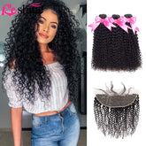 Kinky Curly Bundles With Frontal Image 1