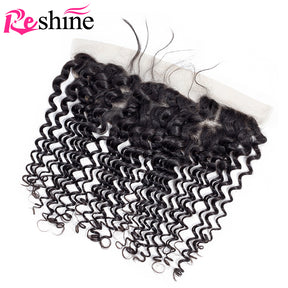 Curly Weave Hair Bundles Water Wave Brazilian Human Hair Bundles With 13x4 Frontal - reshine