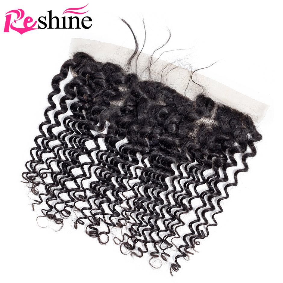 Curly Weave Hair Bundles Water Wave Brazilian Human Hair Bundles With 13x4 Frontal - reshine
