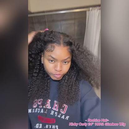 Monniee7_  Recommend Kinky Curly Hair Wear Go Wigs 180% Density Glueless Human Hair Wig