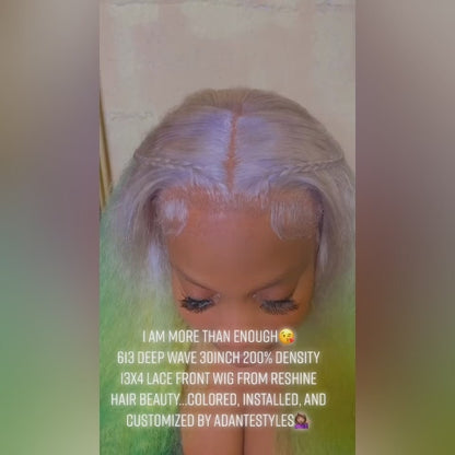 [Can Be Dyed] Reshine Hair Honey Blonde Deep Wave Hair Lace Front Wigs Virgin Human Hair Wigs