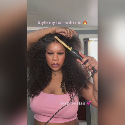 Isistkeyah Same Style Kinky Curly Hair Glueless Wear Go Wigs Pre-Cut Lace 4x6 Closure Wig