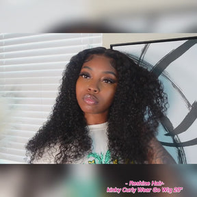 Jaelyn Dae Same Style Kinky Curly Glueless Human Hair Wigs Invisable HD Lace Wear And Go Wig