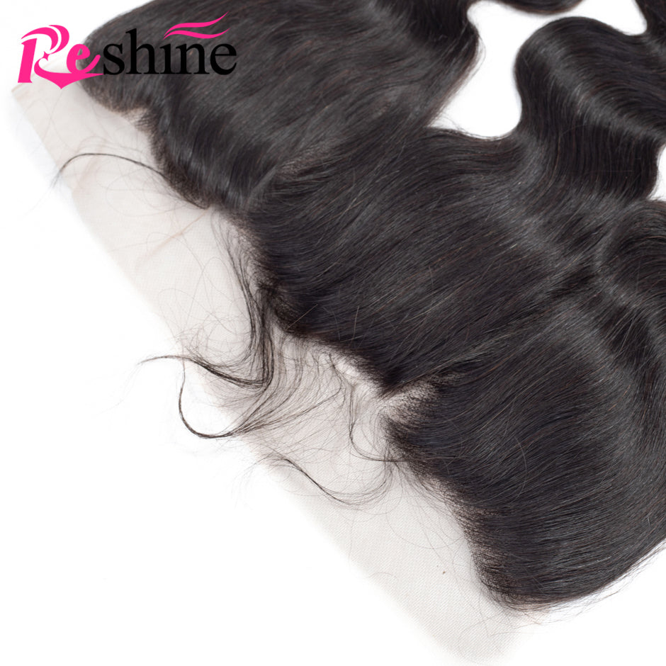 Body Wave Malaysian Hair Bundles With Frontal Closure 13x4 Swiss Lace - reshine