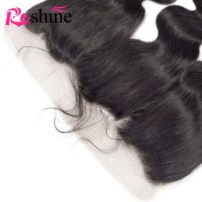 Body Wave Malaysian Hair Bundles With Frontal Closure 13x4 Swiss Lace - reshine