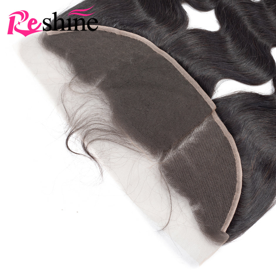 Peruvian Body Wave Human Hair Bundles With Frontal Natural Color Free Part Middle Part - reshine