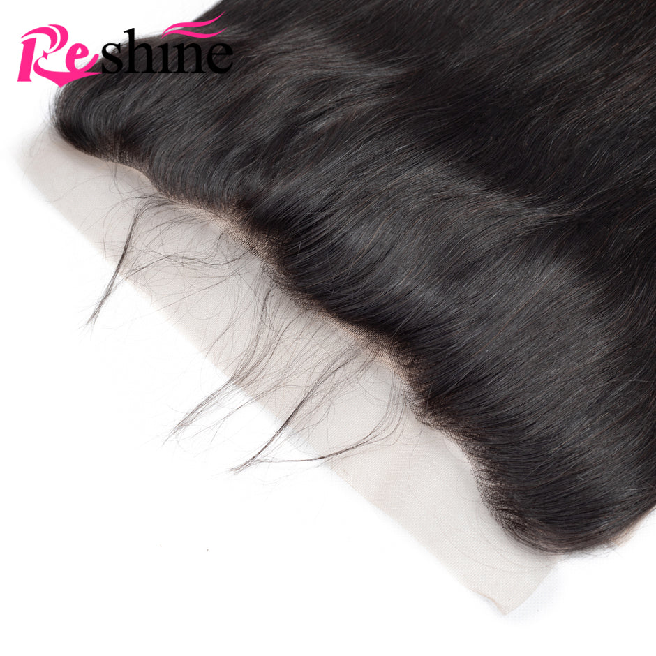 Reshine Hair Straight Human Hair Bundles With Frontal Swiss Lace 13x4 Frontal Closure With Bundles - reshine