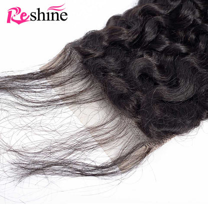 Reshine Hair Water Wave Virgin Human Hair 4 Bundles With Swiss Lace Closure Affordable Human Hair Bundles With Closure - reshine