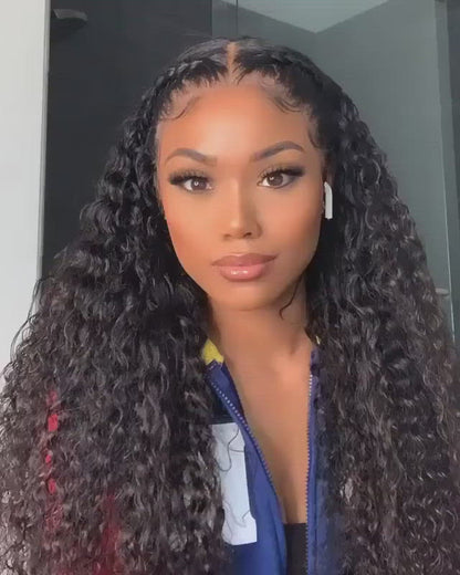 Reshine Hair 10-30 inch Brazilian Human Hair Deep Water Wave Lace Front Wigs Pre Plucked Closure Wig