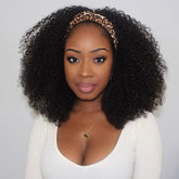 Reshine Hair 4a Afro Curly Headband Wigs Natural Coily Curly Headband Wig 180% Full - reshine