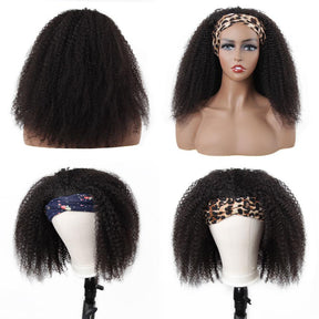 Reshine Hair 4a Afro Curly Headband Wigs Natural Coily Curly Headband Wig 180% Full - reshine