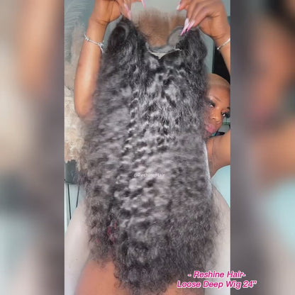 [HD Lace] Reshine Hair Loose Deep Wave Hair HD Lace Wigs 10-30 Inch Long Human Hair Wigs Swiss Lace Wig