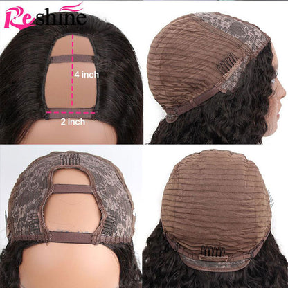 deep wave human hair wigs u part wig