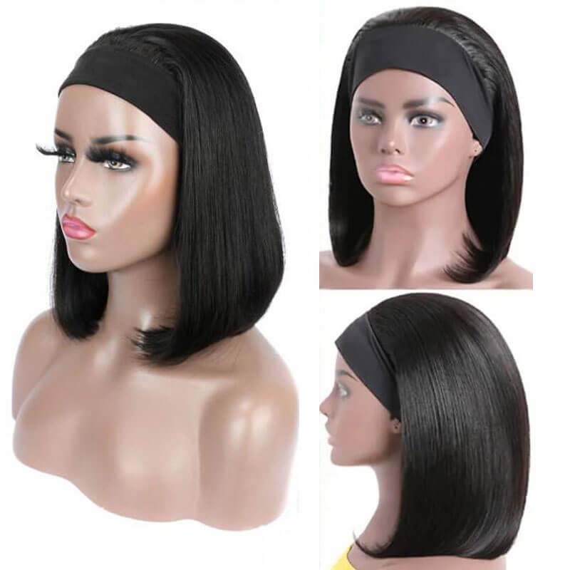 Reshine Hair High Quality Short Bob Straight Headband Wigs For African American - reshine
