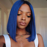 Reshine Hair Blue Straight Human Hair Lace Front Wigs 613 Pink Lace Wigs - reshine