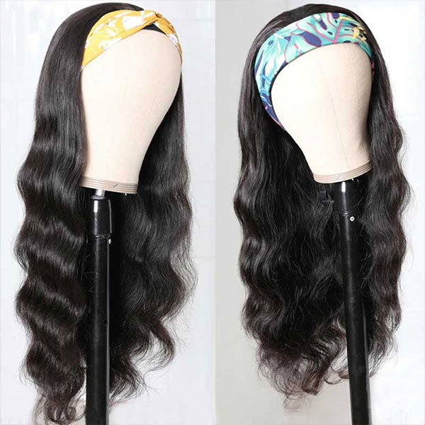 body wave headband wig