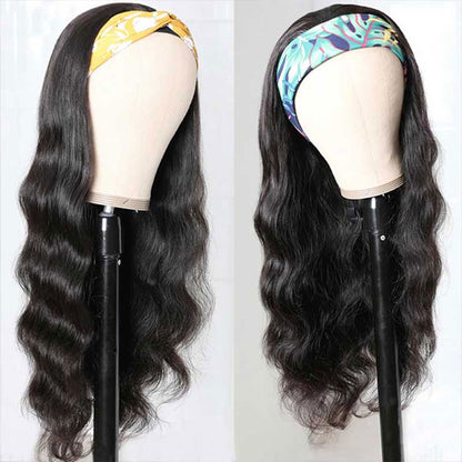 body wave headband wig
