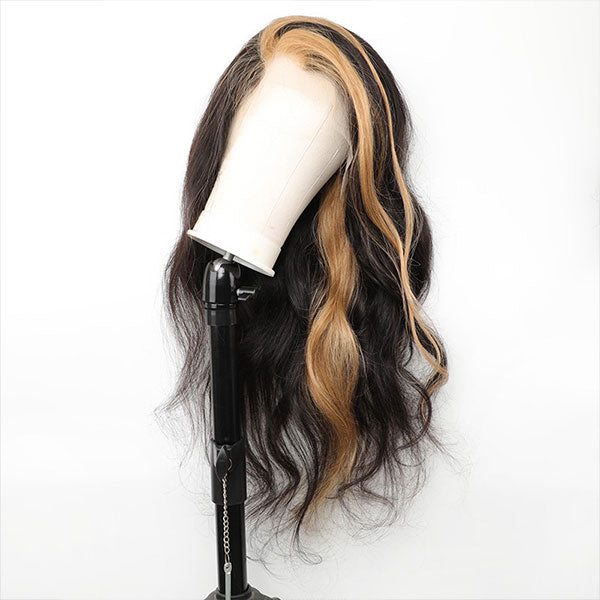 body wave hair wigs Skunk Stripe wigs