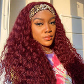 burdundy color hair headband wig