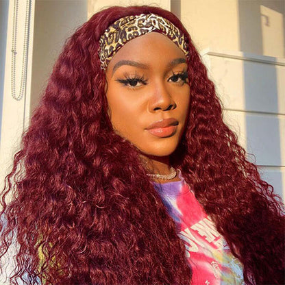 burdundy color hair headband wig