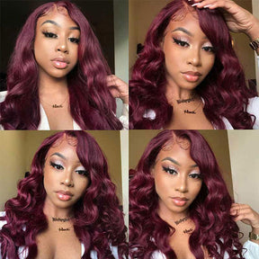 colored hair body wave human hair wigs