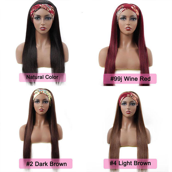 colored hair straight headband wig