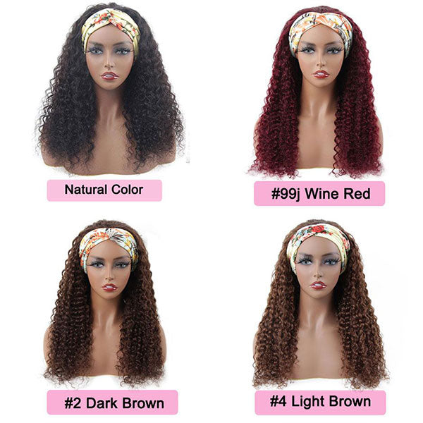 colored hair water wave headband wigs