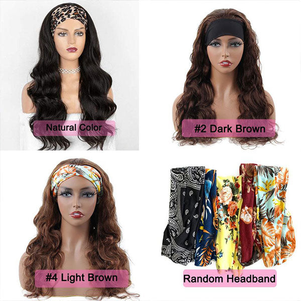colored hair headband wig