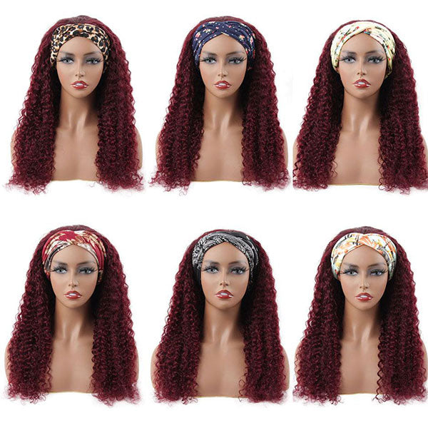 curly hair human hair wigs headband wig
