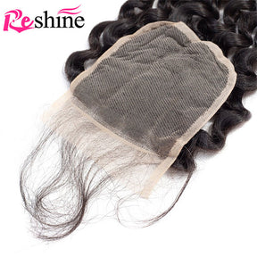 Reshine Hair 4x4 Deep Wave Swiss Lace Closure With Baby Hair Natural Color - reshine